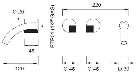 Ceadesign Группа из 2 смесителей открытого / закрытого типа Duet Det 20 - Вид №1
