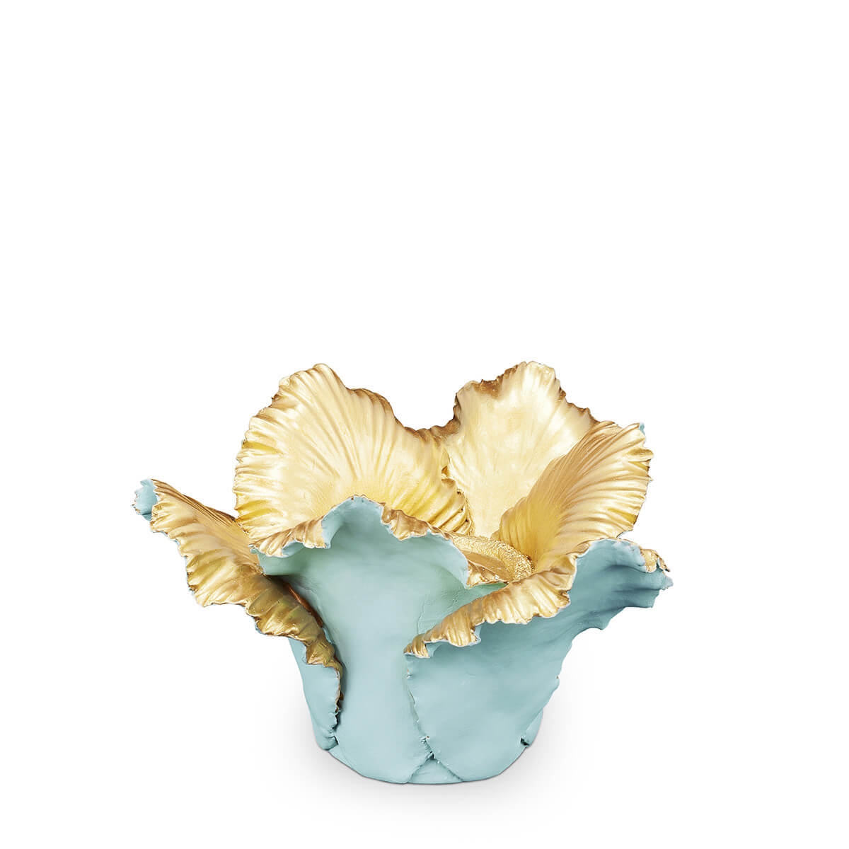 300051,B5 ABHIKA ПОДСВЕЧНИК ТЮЛЬПАН SKYBLUE/GOLD 