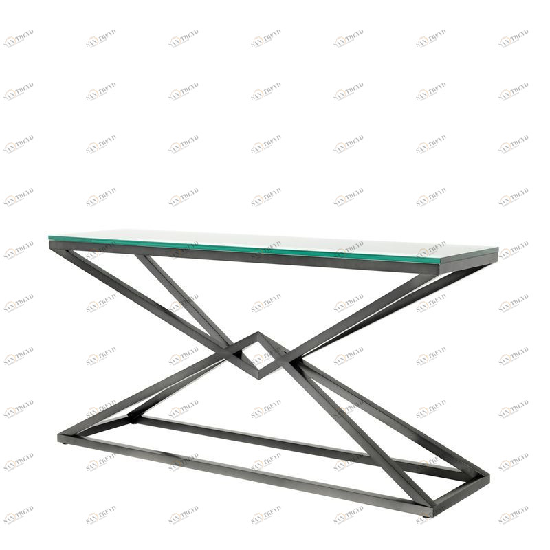 Консоль металлическая бронзовая со стеклянной столешницей Connor от Eichholtz EICHHOLTZ EICHHOLTZ 060961 Бронза;прозрачный 