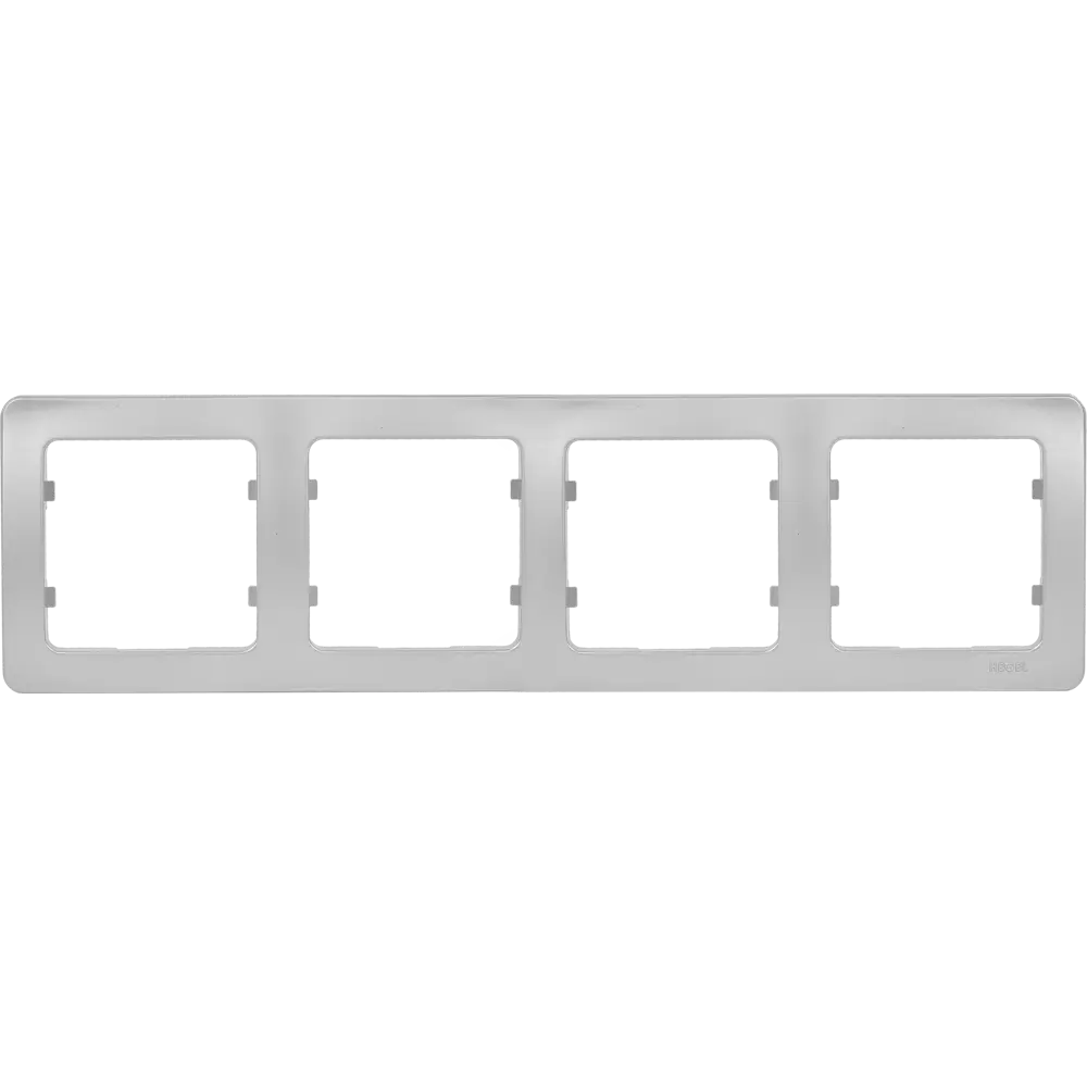 Рамка для розеток и выключателей Hegel Мастер 4 поста цвет серебро STLM-2137851 - Вид №1