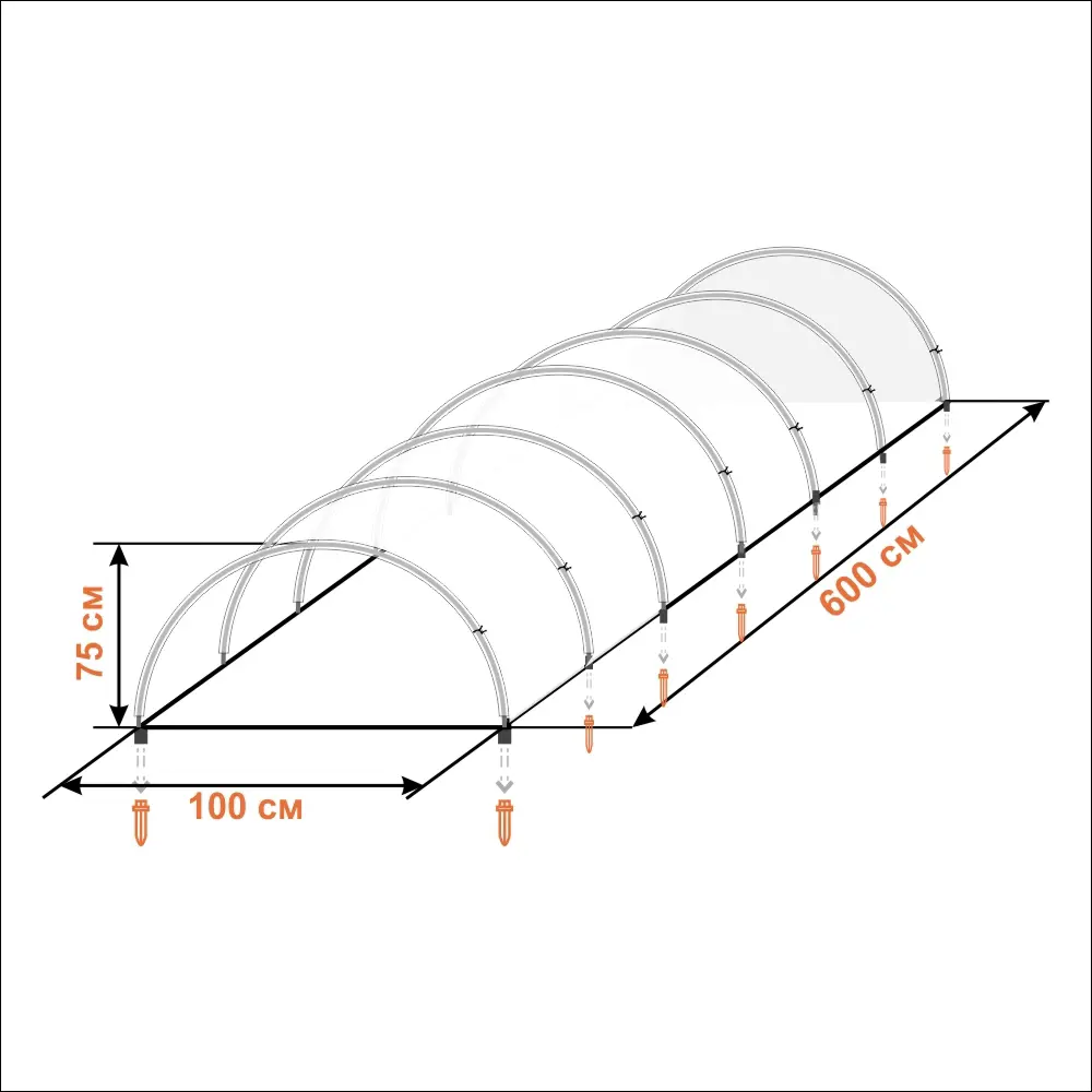 Парник Santreyd тоннельный для раннего урожая 6х0.8х0.8 м 84735458 STLM-0054391 - Вид №3