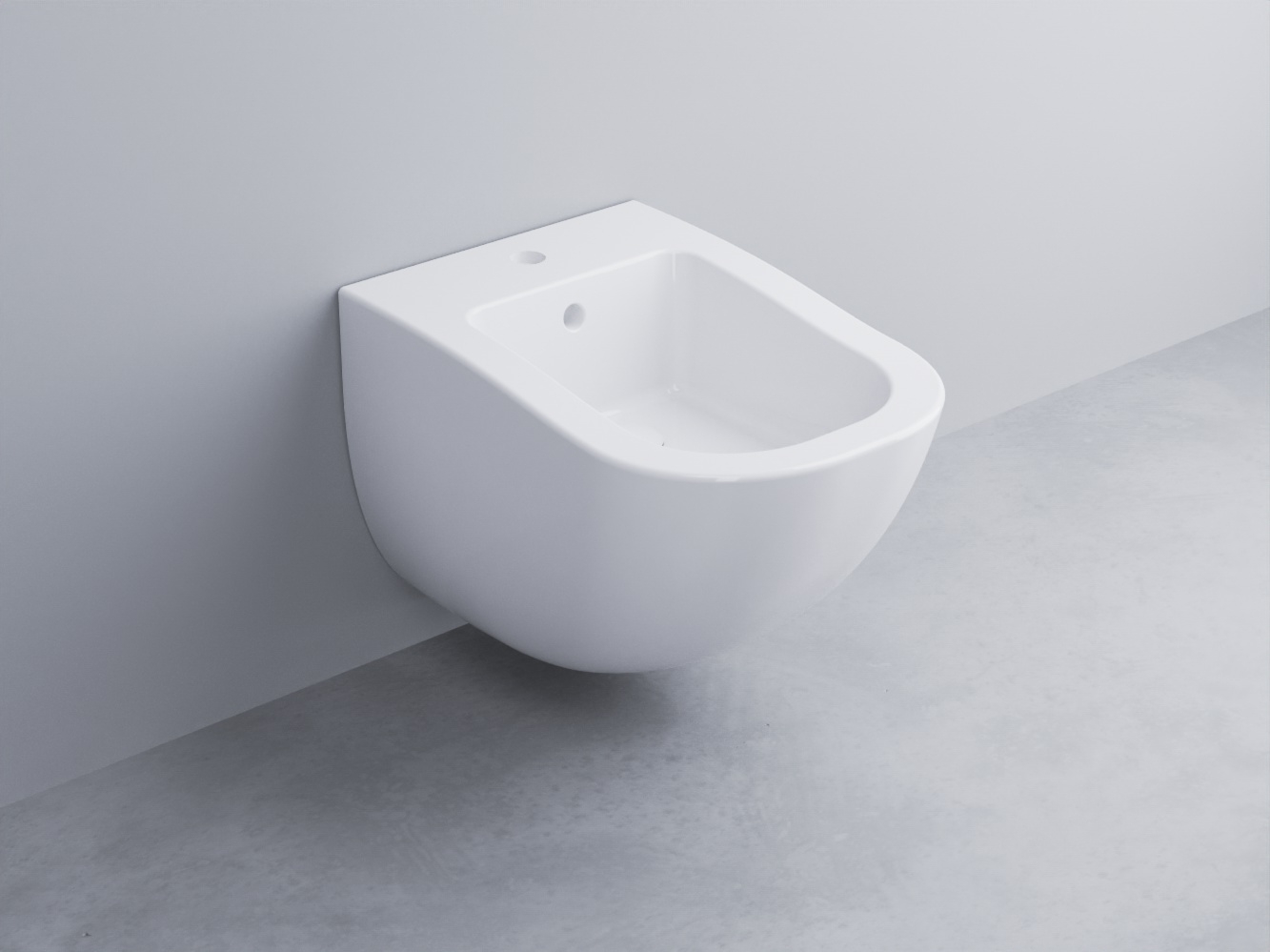 FLBS-BL Биде подвесное с одним отверстием под смеситель, в комплекте с крепежами cielo Fluid Ceramica Cielo