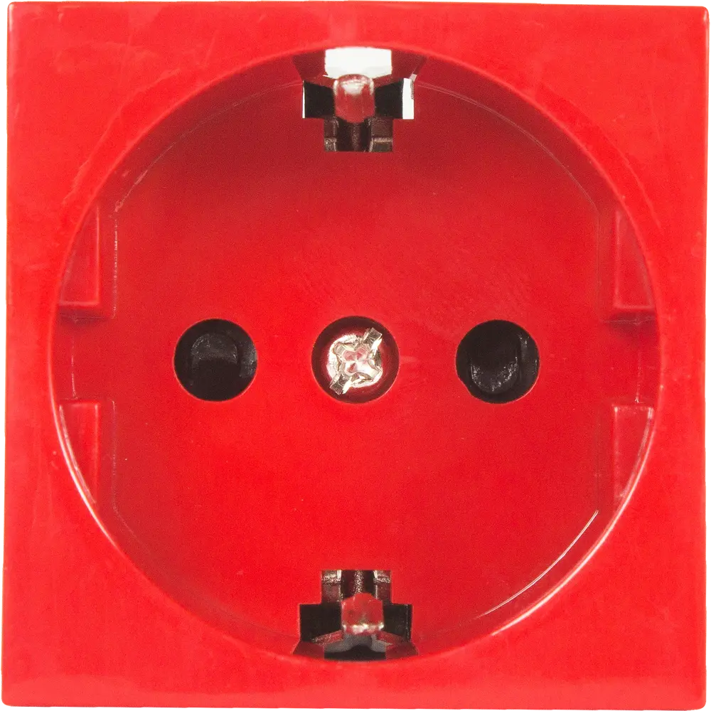 Розетка для кабель-канала LK Studio LK45 с заземлением со шторками цвет красный STLM-2130952