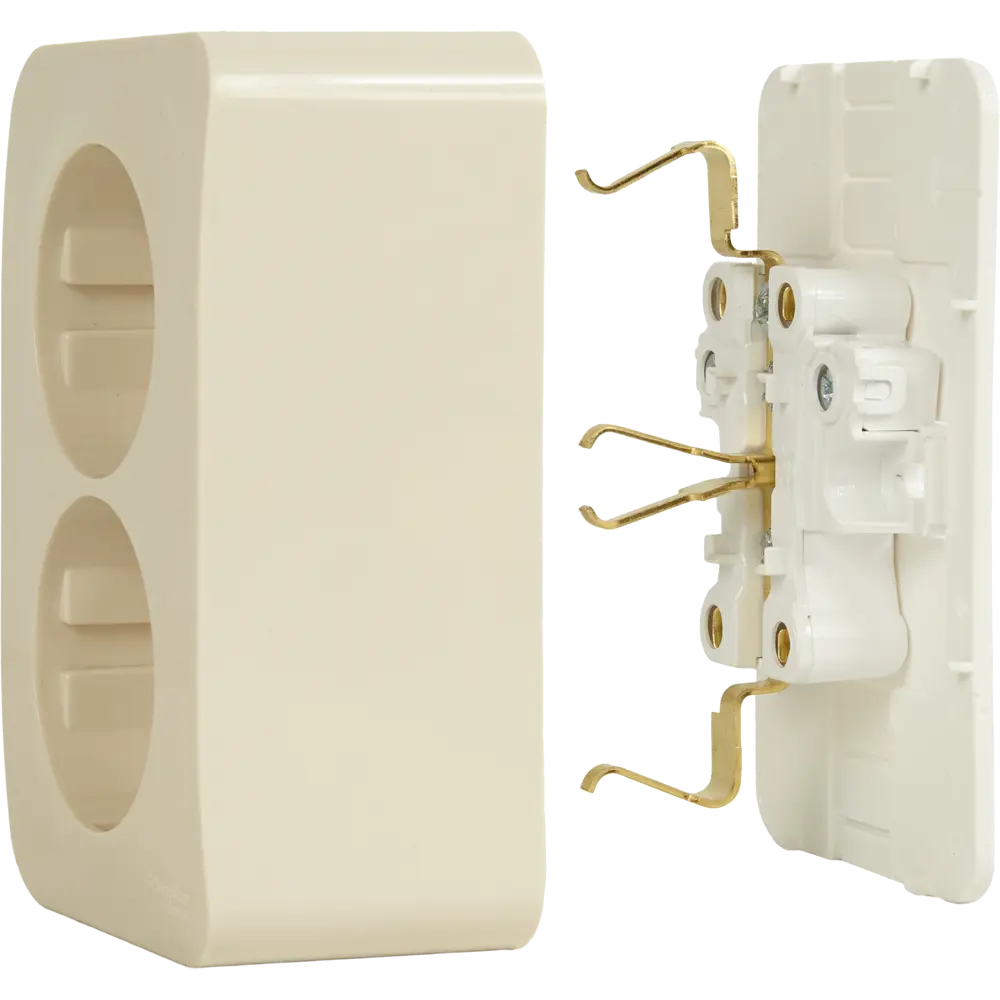 Розетка двойная накладная Schneider Electric Blanca с заземлением со шторками цвет бежевый 86720942 STLM-2151910 SYSTEME ELECTRIC - Вид №4