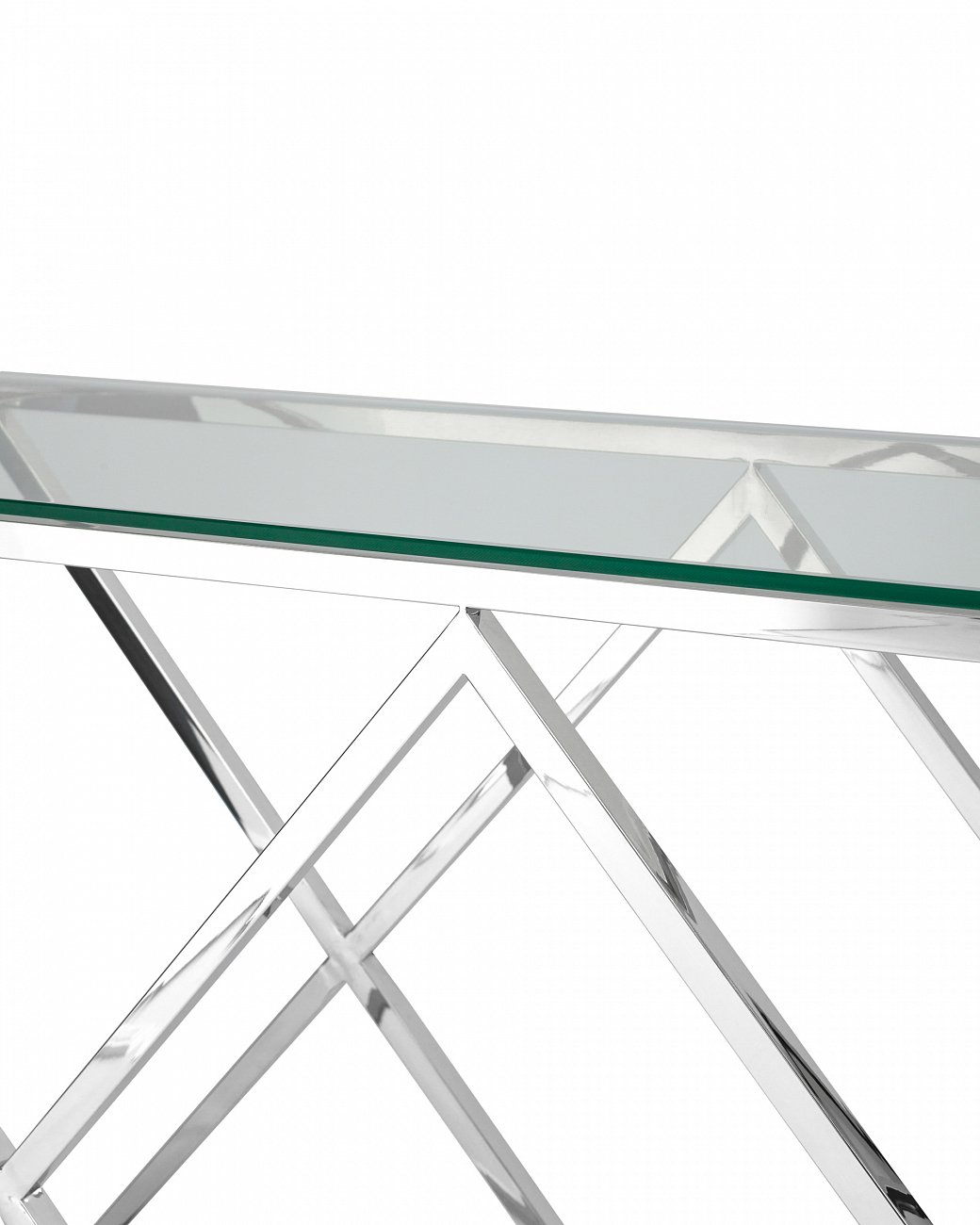 Консоль стеклянная 120х40 см прозрачная с серебром "Инсигния" STOOL GROUP  00-3881885 Серебро  - Вид №2
