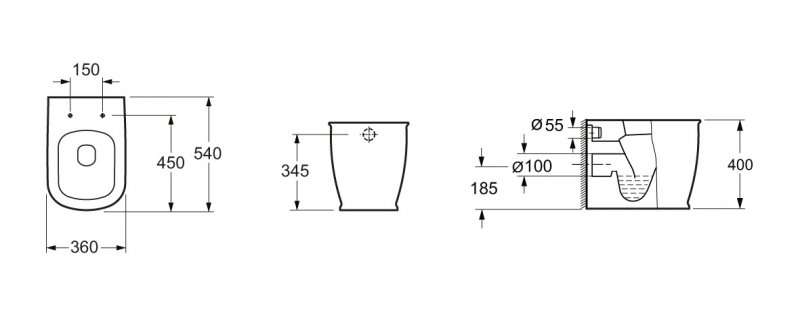 Унитаз приставной BelBagno PRADO Приставной унитаз напольный Белый BELBAGNO  Китай  - Вид №4