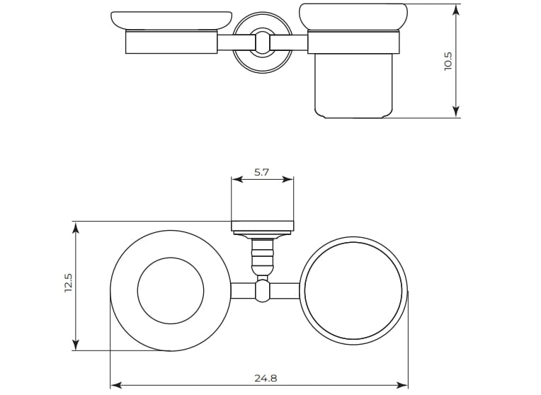 Керамическая настенная мыльница / держатель зубной щетки Gaia Mobili Complements ARCH-00122473 - Вид №2