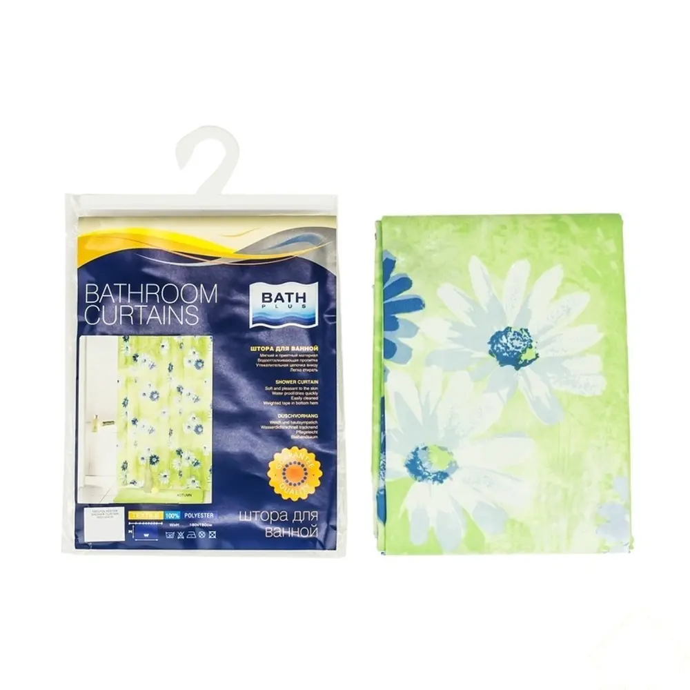 Штора для ванны Bath Plus Autumn, 180x180 см, полиэстер, цвет зелёный 12226111 STLM-2123008 Без серии