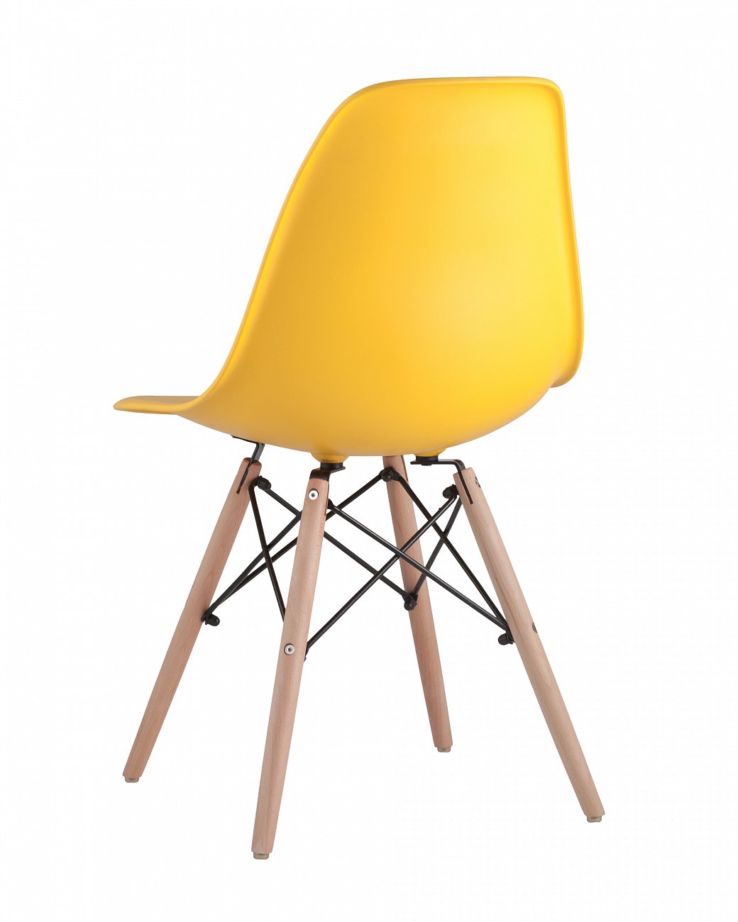 Стул со спинкой желтый с деревянными ножками Eames EAMES ДИЗАЙНЕРСКИЕ, EAMES DSW 00-3882019 Желтый  - Вид №3
