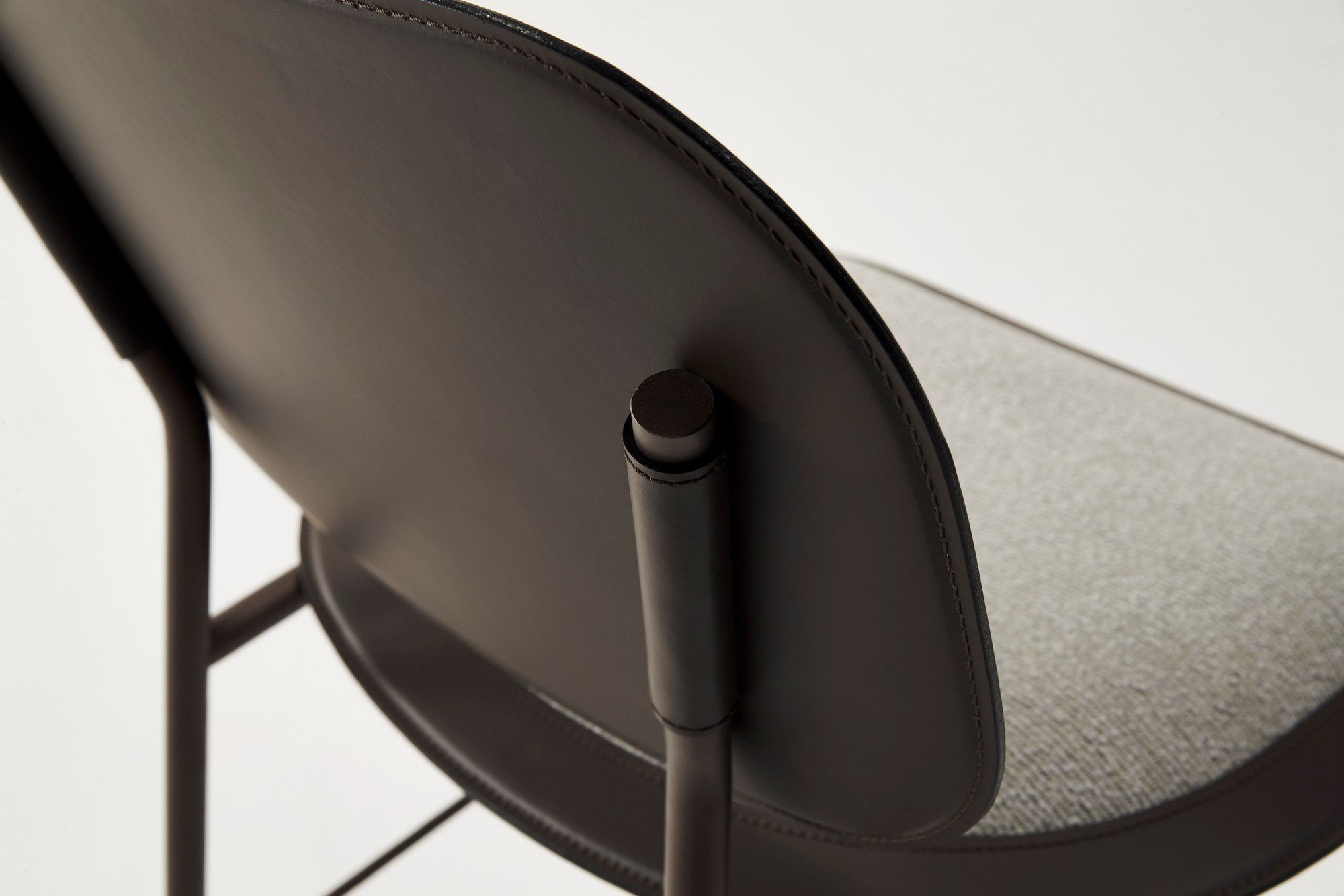 Высокий стул из ткани с кожаными деталями Casa Covre Винтаж ARCH-00097489 - Вид №2