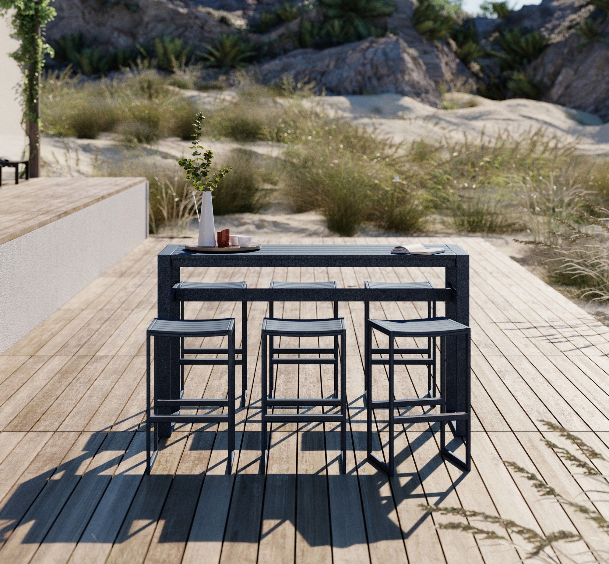 Высокий прямоугольный алюминиевый стол с порошковым покрытием Case Eos ARCH-00082338 - Вид №16