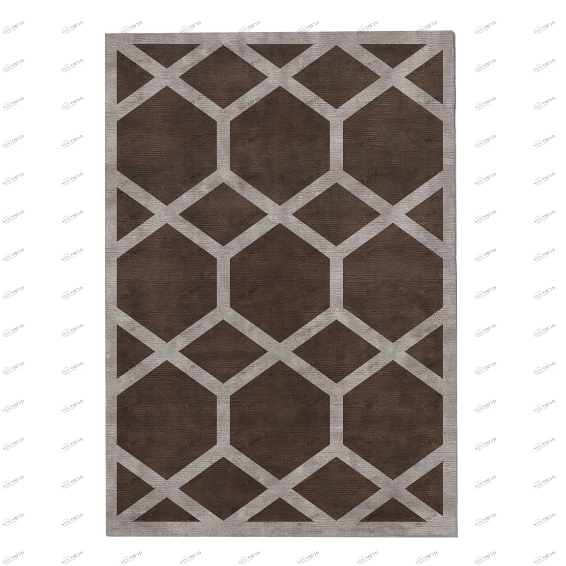 Ковер Ashton Cocoa 150x220 коричневый RUGBERRY ДИЗАЙНЕРСКИЕ, AHSTON 326031 Серый;коричневый 