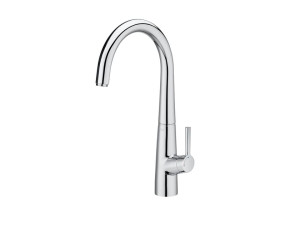 Смеситель для кухни из хромированной латуни с поворотным изливом