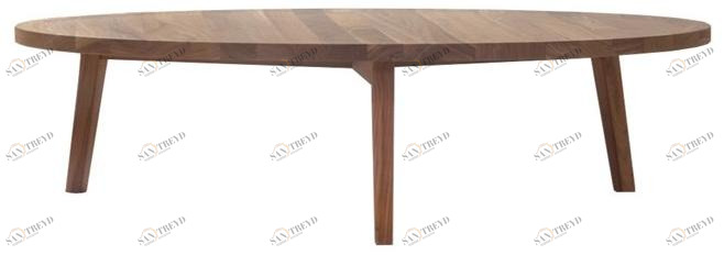 Gervasoni Низкий круглый деревянный журнальный столик Gray sun-id-1424264