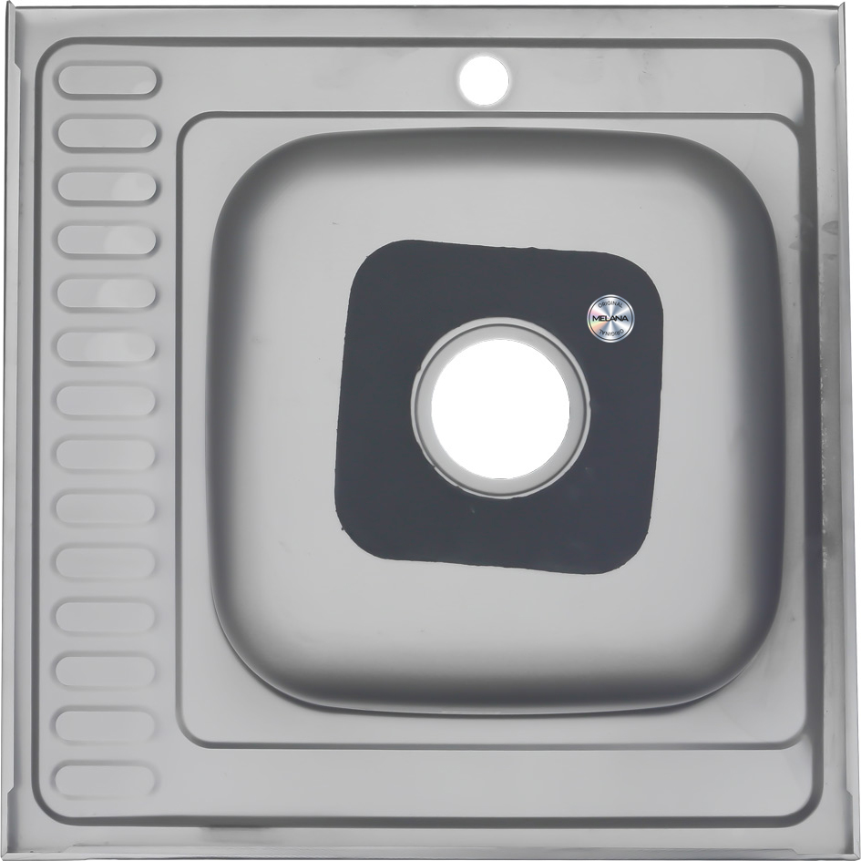Мойка 6060 L MELANA 0,6/160 ДЕКОР накладная прямоугольная с сифоном (156D t L *15) 156D t L (*15) - Вид №2