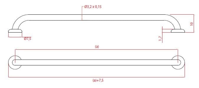 Фиксированная стальная ручка для ванной комнаты Goman Классическая ARCH-00063407 - Вид №17