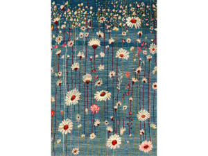Прямоугольный шерстяной цветочный ковер