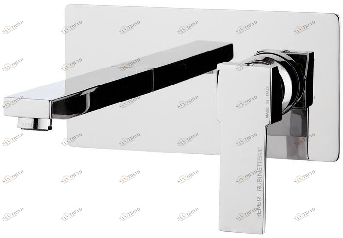 Remer Rubinetterie Смеситель для раковины настенный, однорычажный, с тарелкой Qubika Q15