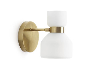 Поворотный настенный светильник из опалового стекла и латуни