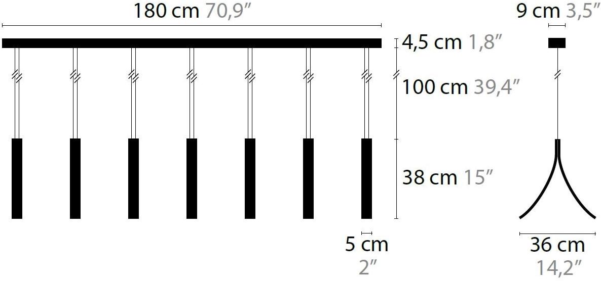 ILFARI Металлический светодиодный подвесной светильник Stream 13742 - Вид №3