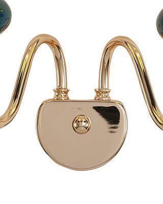 Бра с белыми абажурами синее "Макей" 1031/2W-GD-DGN-WT LUMIEN HALL МАКЕЙ 00-3931601 Белый;золото;синий  - Вид №2