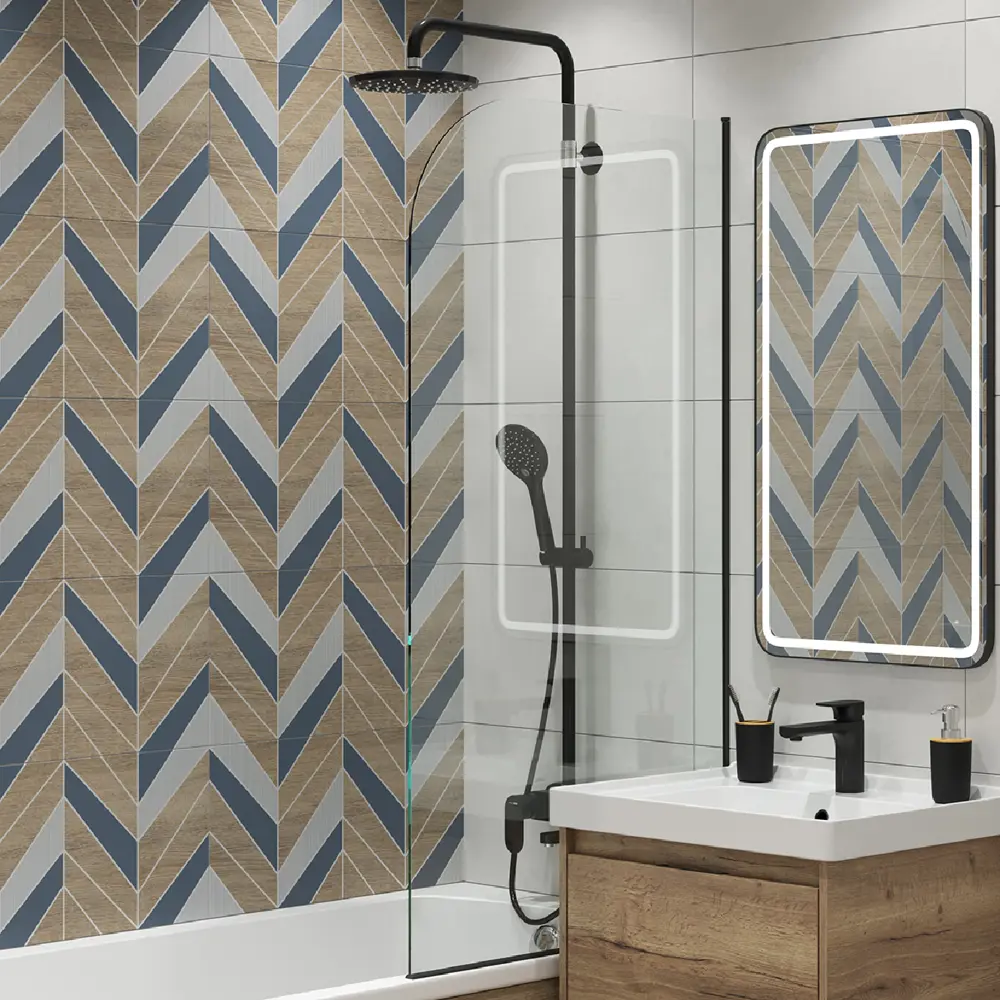 LB CERAMICS Моррис - настенный декор из керамогранита с узором шеврон 89266130 STLM-0945413