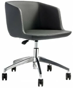 B&T Design Кожаное вращающееся кресло с 5 спицами и колесами