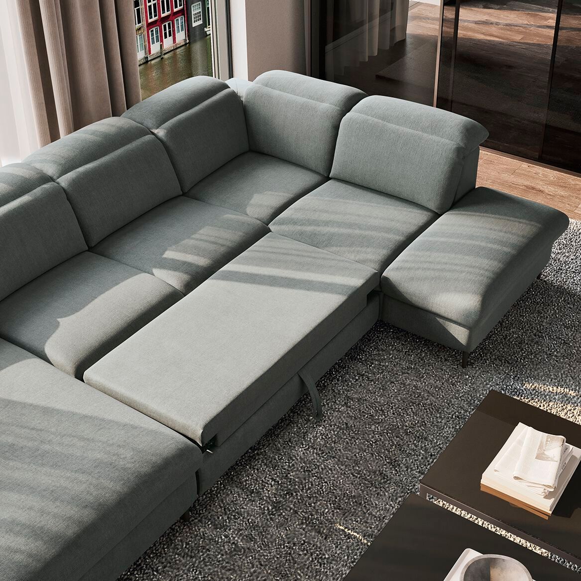 Модульный тканевый диван с отсеком для хранения Febal Casa Must ARCH-00047729 - Вид №10