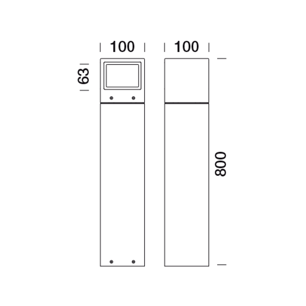 1080661 Мобильный светильник Platek MINI ONE Paletto  MINI ONE Bollard H. 800 mm - LED 4000K 1 Opening  - Вид №6