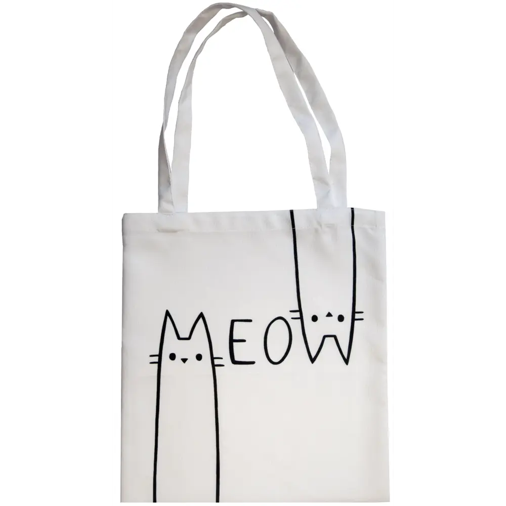 Сумка шоппер Meow 40x45 см черно-белая 84058456 STLM-2112904 SEASONS 
