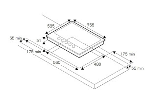 Стеклянная встраиваемая газовая плита