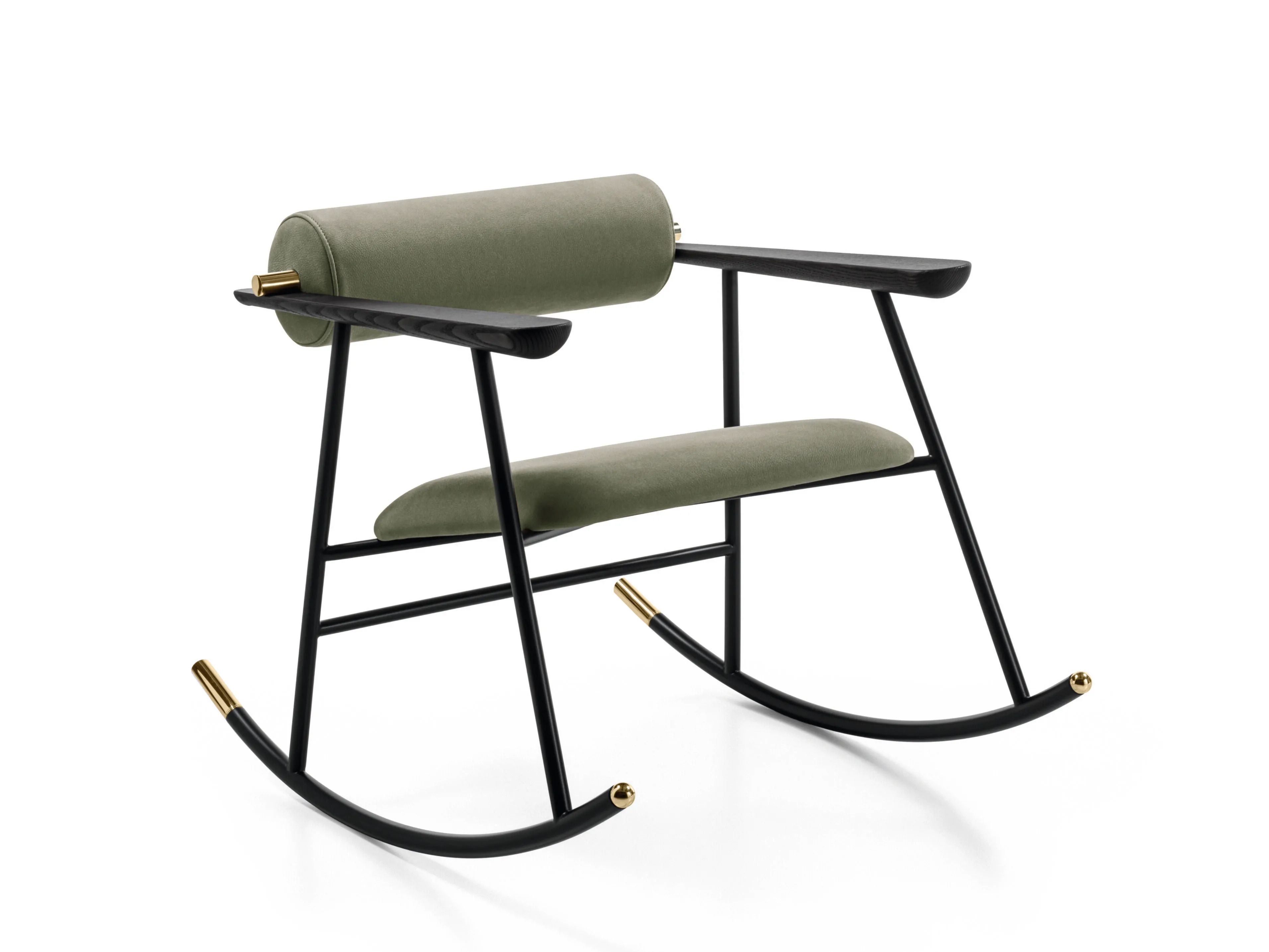 Кресло-качалка с кожаной обивкой Gallotti&Radice LOULOU ROCK ARCH-00053893