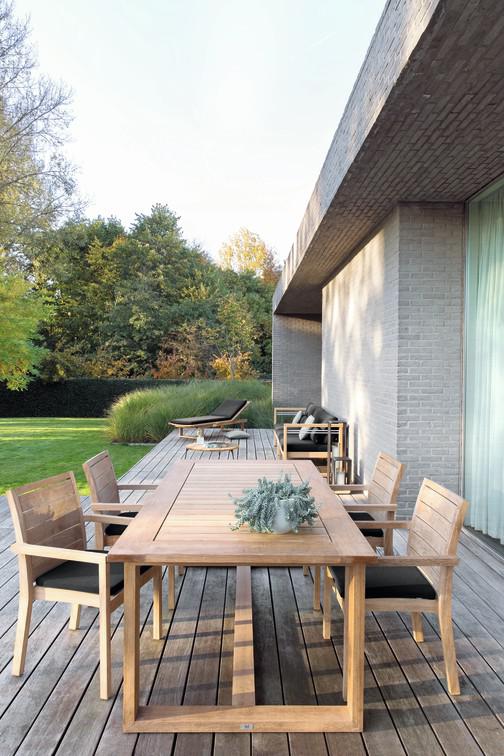 MNST1076 Обеденный стол teak ⌀130см Manutti Siena - Вид №4