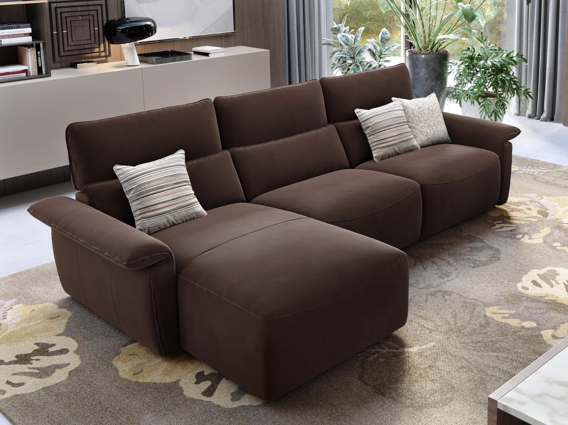 Тканевый диван с полуостровом Sofanella Merida ARCH-00064503 - Вид №5