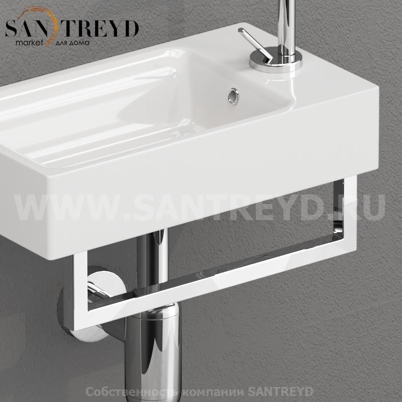 911501 Полотенцедержатель 375 мм ФРОНТАЛЬНЫЙ для арт. 3537,3539,3540, цвет Хромированный Kerasan Cento Италия