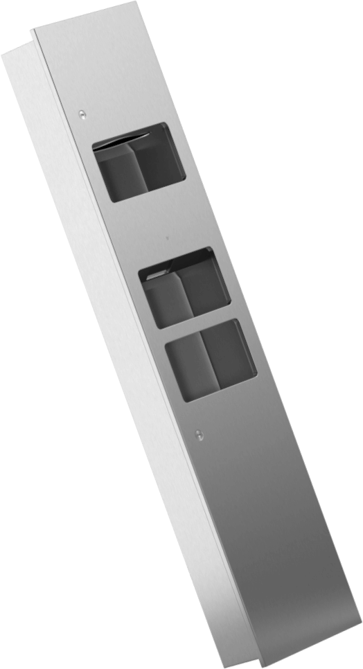 T510-S Комбинированный блок с диспенсером для полотенец, сушилкой с горячим воздухом и мусорным баком объемом 25 л.