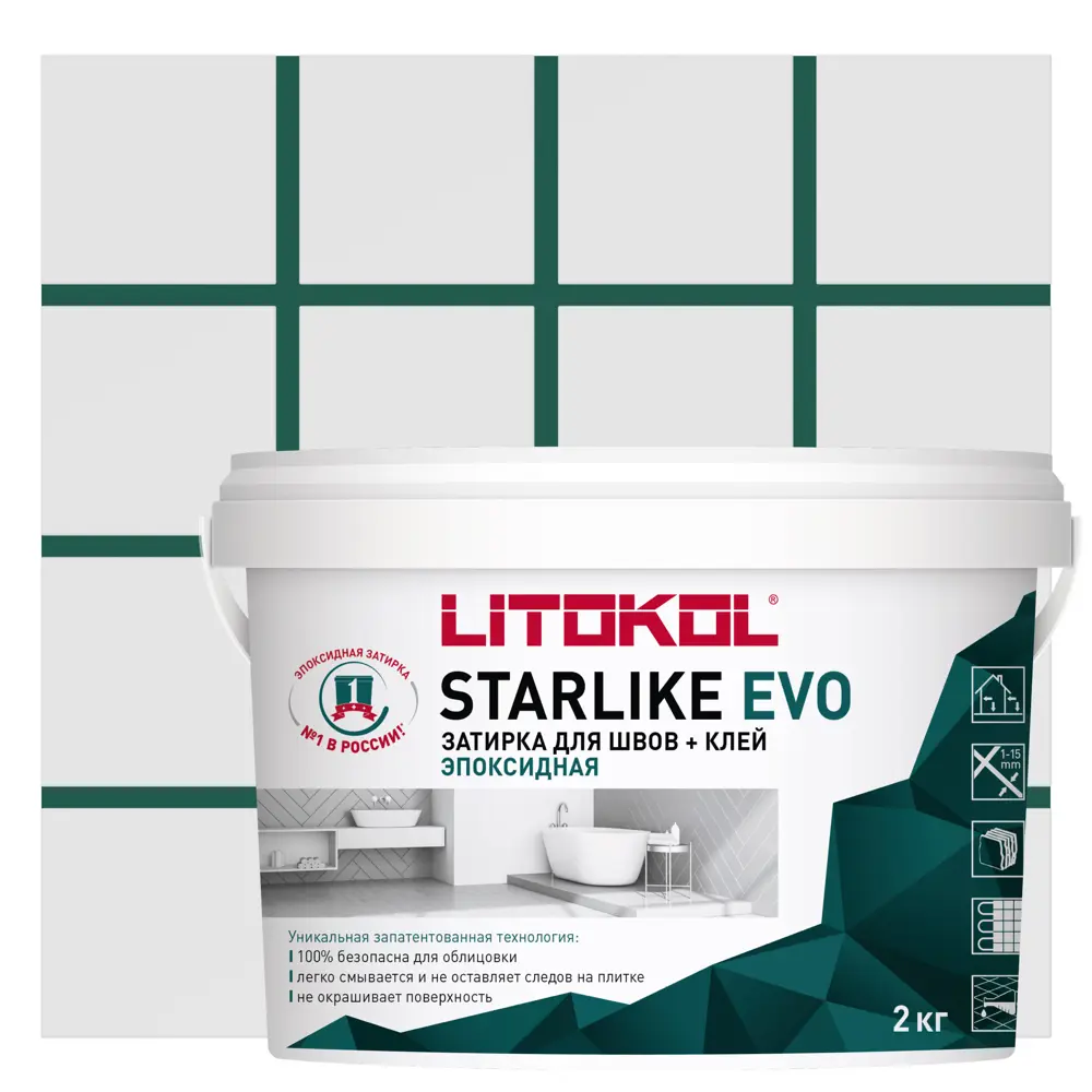 Litokol Starlike Evo - Эпоксидная затирка и клей для плитки Зелёная хвоя 2 кг 82860179 STLM-0037237