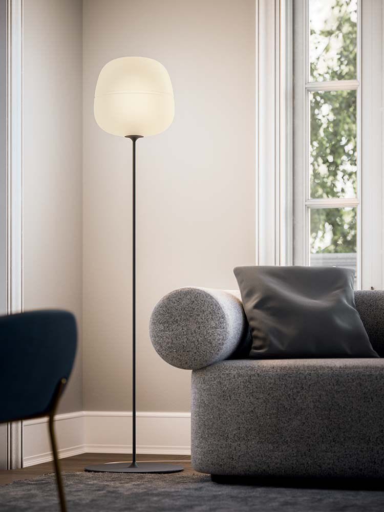 Напольная лампа из дутого стекла и окрашенного металла Quadrifoglio Group Design Lighting ARCH-00051838 - Вид №1