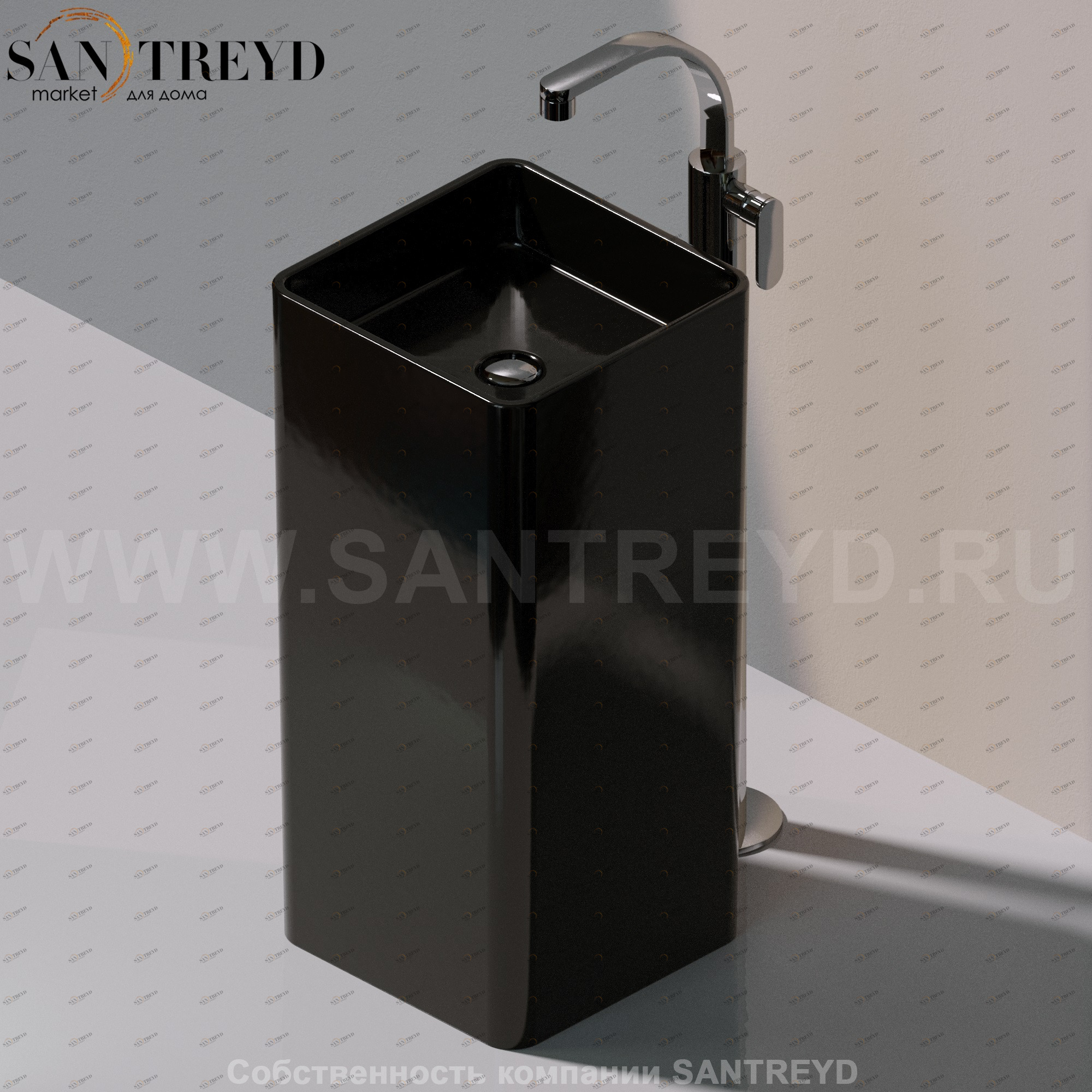 MW40C9017 Напольная раковина стоящая квадратная Ceramica Flaminia Mono