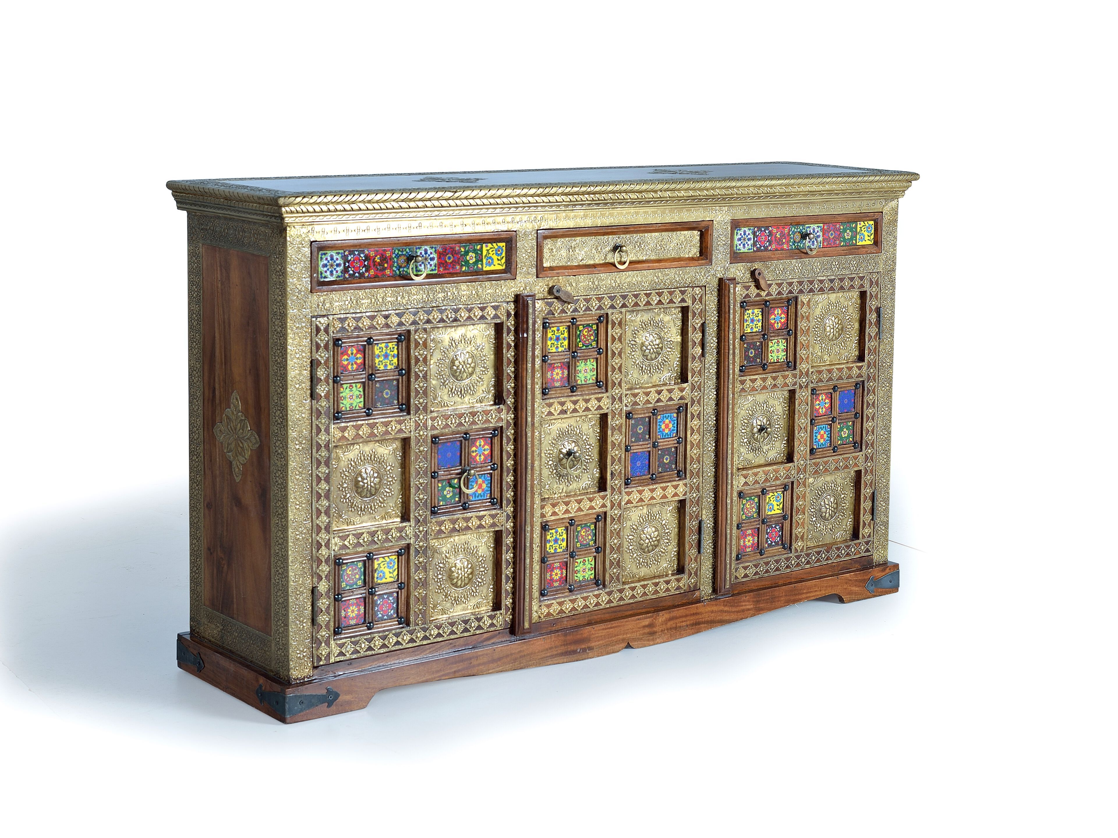 Шкаф из акации с распашными дверцами и ящиками Giner y Colomer Benìn ARCH-00017660