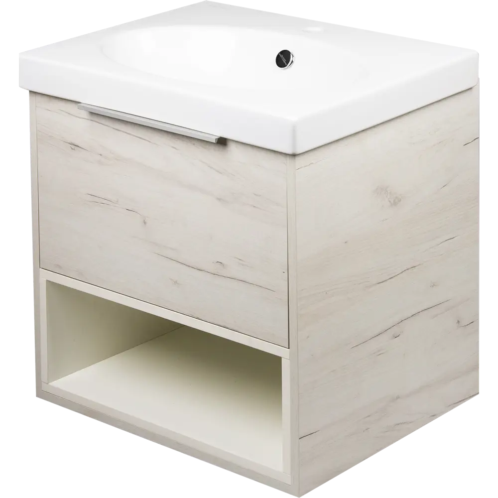 Тумба под раковину подвесная «Дана» 60 см цвет белый SANFLOR STLM-2125328 - Вид №1