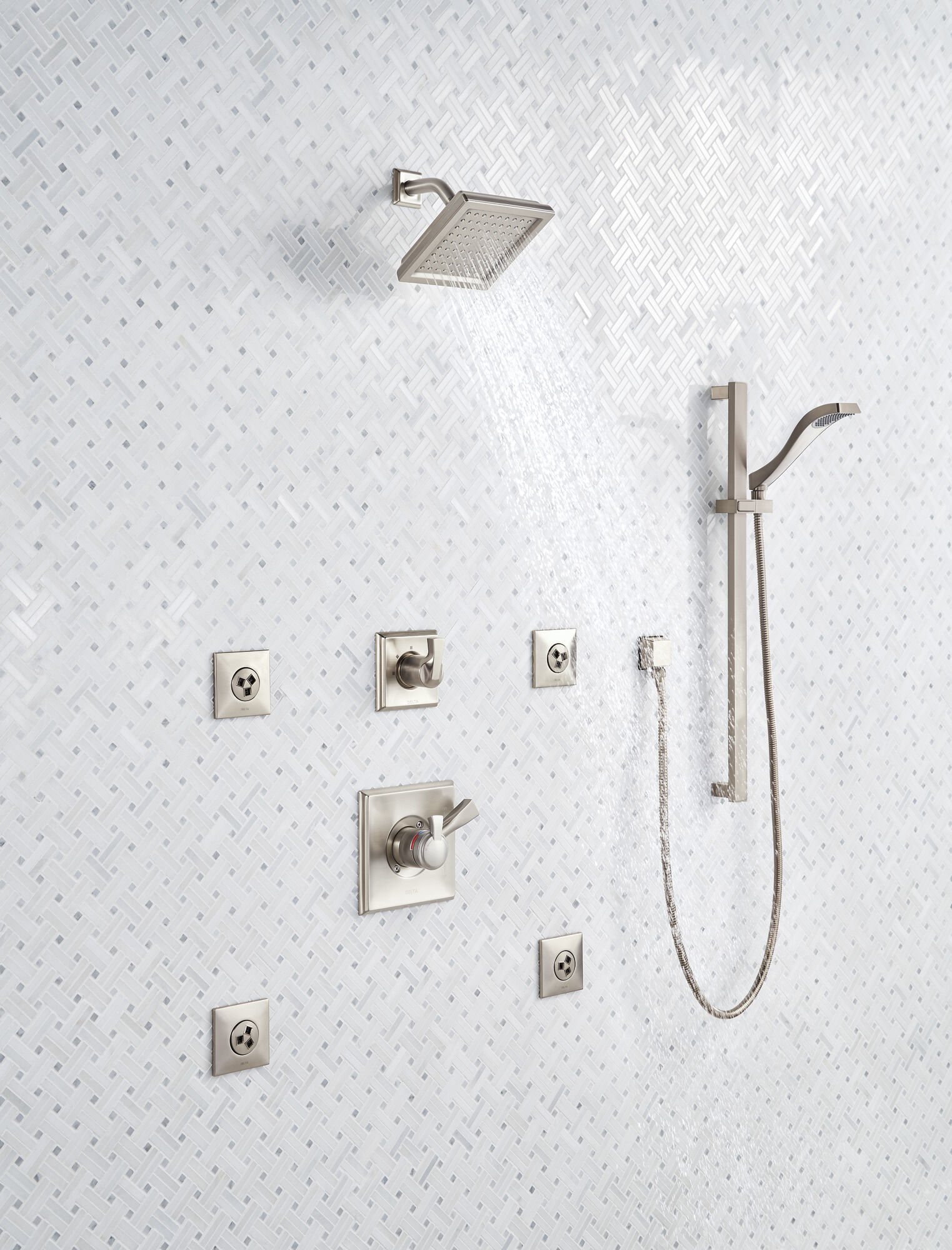 Квадратный спрей для тела HydraChoice® Square Body Spray Trim Delta Faucet T50210-SS - Вид №9