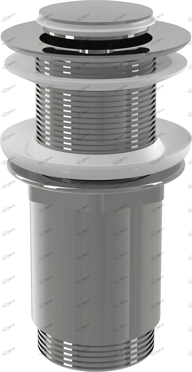 Донный клапан сифона для умывальника CLICK/CLACK 5/4", цельнометаллический с малой заглушкой, без перелива, для пластиковых и стеклянных умывальников ALCAPLAST A394