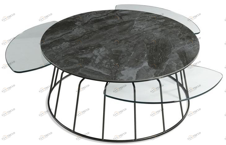 Roche Bobois Круглый лакированный журнальный столик sun-id-1398411