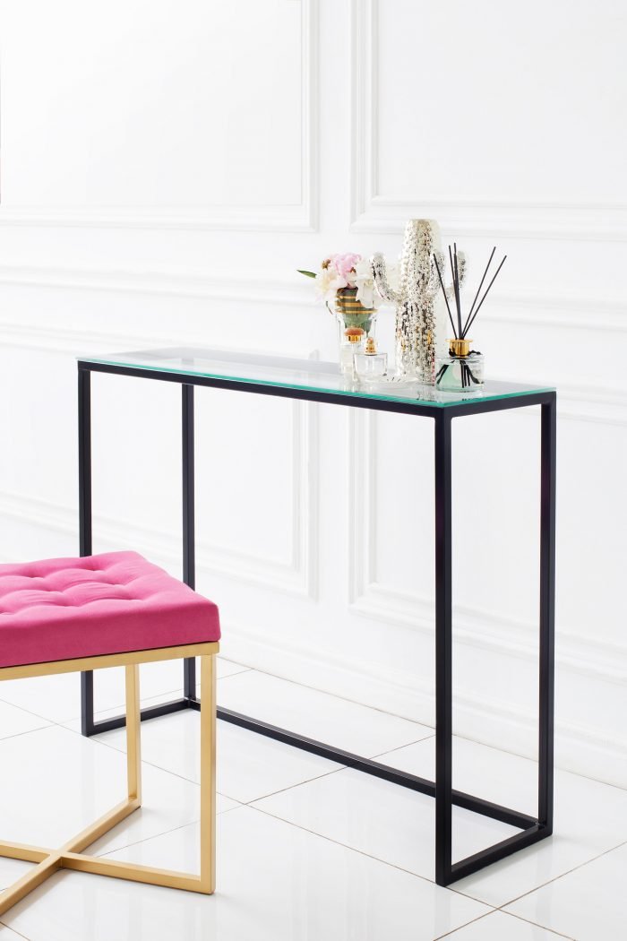 Консоль черная со стеклянной столешницей FOR MISS  263968 Прозрачный;черный  - Вид №1