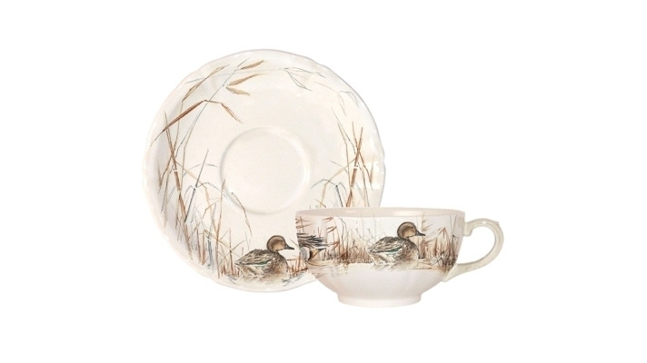 92365 Gien Набор чашек для завтрака с блюдцами Gien Солонь 320мл, фаянс, 2шт Фаянс  - Вид №1