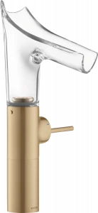 12114140 Смеситель для раковины 220, однорычажный, со стеклянным изливом, для умывальников, со сливным набором AXOR STARCK V