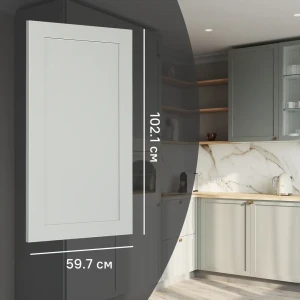 Фасад кухонный Кинель Konsensa серо-зеленый из массива ясеня 59.7x102.1 см 89398706