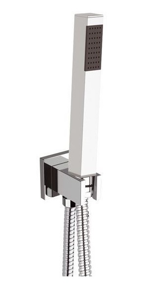 A547Q495-CR Daniel, набор для душа квадратной формы: лейка, шланг, держатель с водотводом , цвет хром Santreyd 