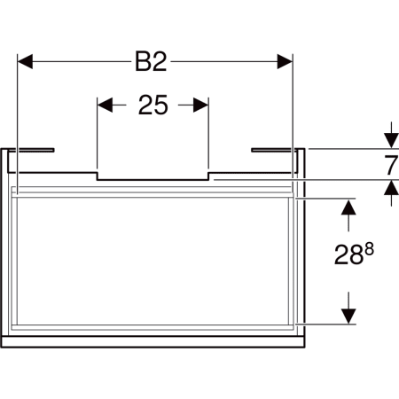 501.907.01.1 Шкафчик для раковины Geberit Renova Plan, с одним выдвижным ящиком и одним внутренним выдвижным ящиком Geberit  - Вид №2